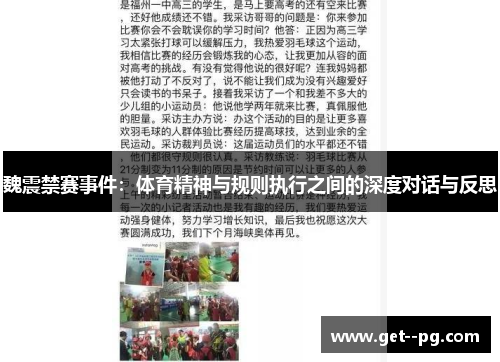 魏震禁赛事件：体育精神与规则执行之间的深度对话与反思